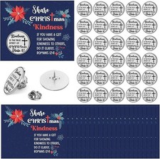 30 Set Christmas Pins Bulk Faith Kindness Pins on Card Bulk Religious Christian