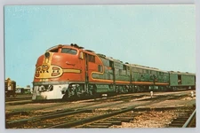 Santa Fe 11 E3 Diesel Locomotive Passenger Train Dallas Texas Postcard Vintage