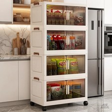 Foldable Baby Clothes Wardrobe Plastic Multi Layer Storage Cabinet Bedroom Close