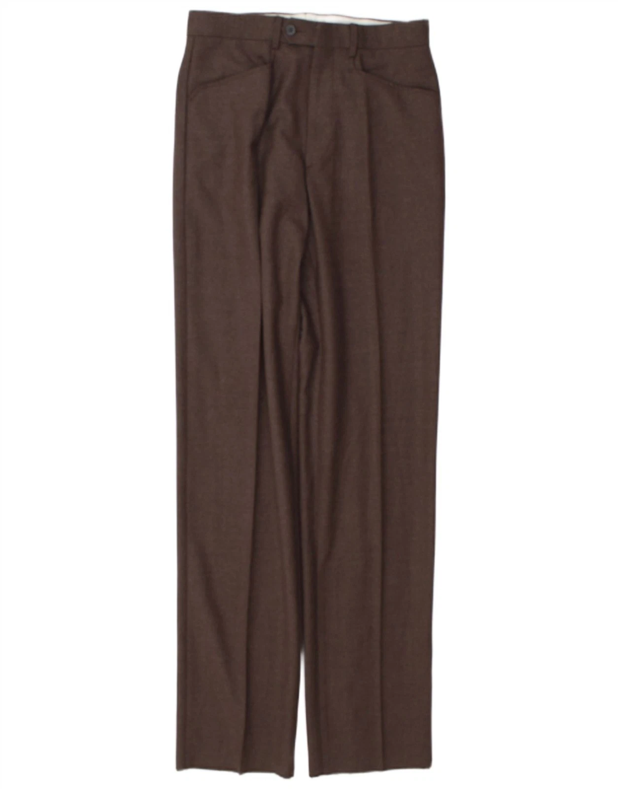 Vintage Mens Straight Suit Trousers W28 L35 Brown L209