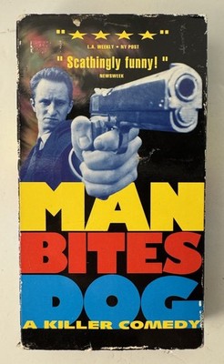Man Bites Dogs A Killer Comedy VHS In French with Subtitles
