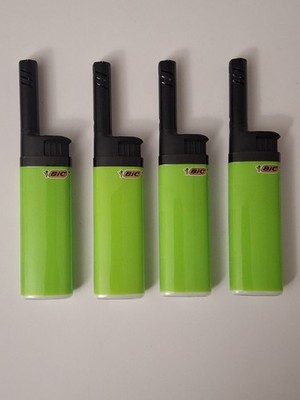 New Bic Classic Disposable EZ Reach Lighter  Set of 4 GREEN Candle Lighter Gas 