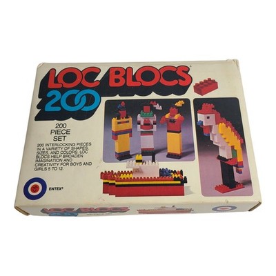 Vintage 70's Entex Loc Blocs 200 Piece Set In Original Box