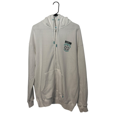 Dixxon Flannel Co Hoodie Mens Large White Tiffany Blue Sweatshirt Full Zip Weld