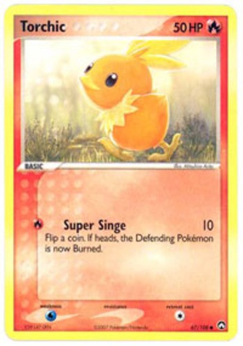 Torchic - 67/108 - Common LP, English Pokemon EX Power Keepers