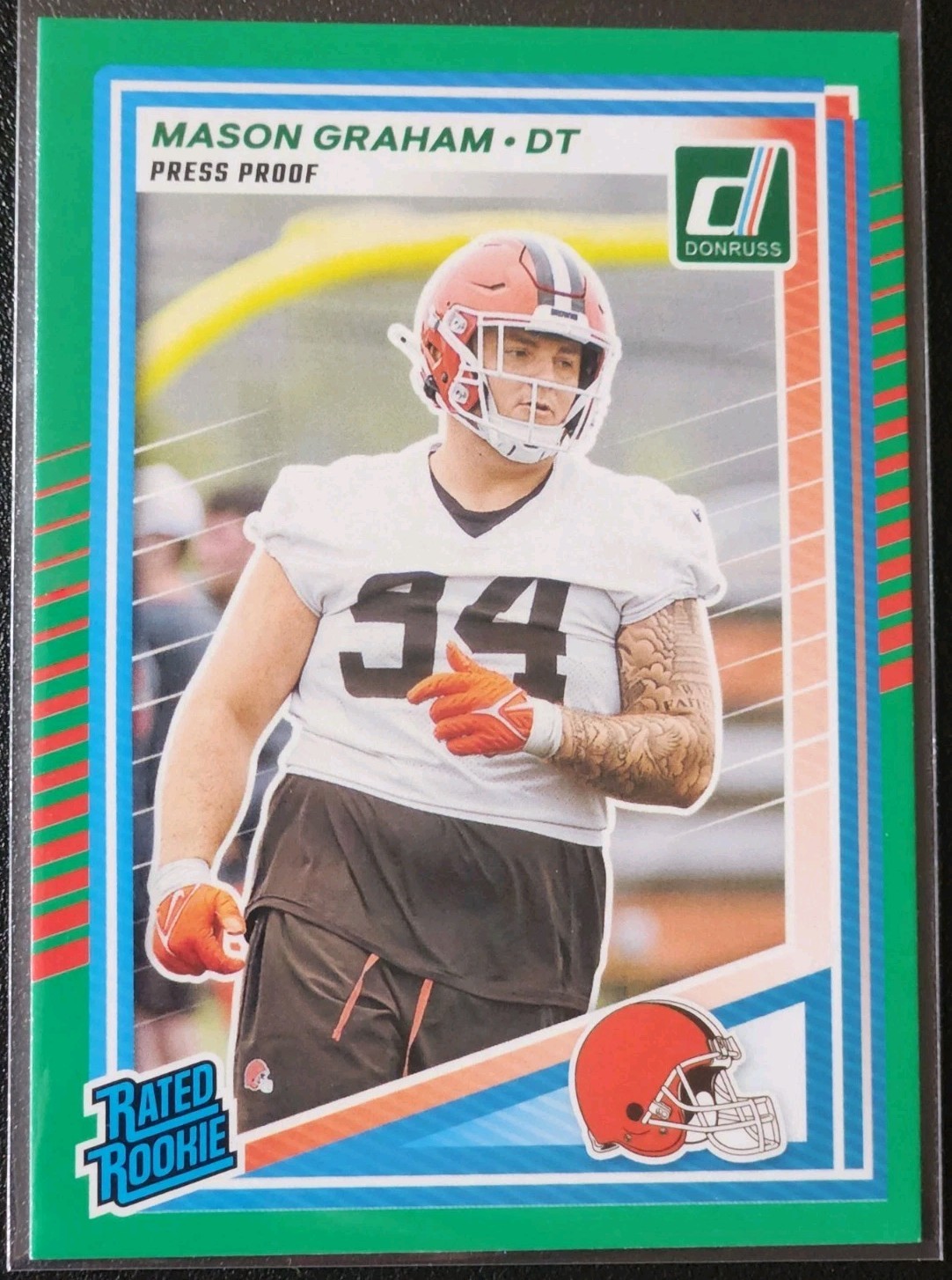 2025 Panini NFL Donruss #340 Mason Graham RC Rated Rookie Green Press Proof