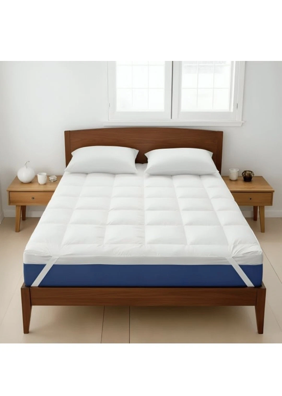 Ultra-Soft Quilted Mattress Topper Double Bed (137×190 cm) - 4Inch/10cm Thick