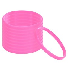50Pcs Silicone Bracelets Rubber Wristbands Blank Stretch Sports Bands Pink