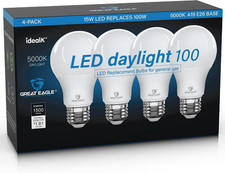 Great Eagle A19 Led Light Bulbs 100w Equivalent 15w Daylight 5000k Great Eagle A19 Led Light Bulbs 100w Equivalent 15w Daylight 5000k