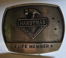 Handyman Club Of America Vintage 1996 Belt Buckle Brass  Life Member  READ