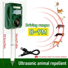 Upgraded Solar Ultrasonic Animal Repellent Dog Cat Skunk Deer Raccoon For Garden