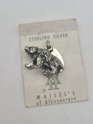 Vtg Maisel's Sterling Silver Gatlinburg Tenn Grizzly Bear Charm 3/4'' NEW