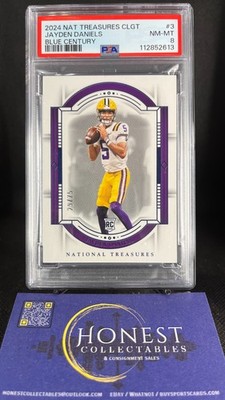 Jayden Daniels /75 (RC, SP) Grade PSA 8 - 2024 National Treasures Blue Century
