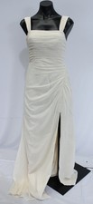 Azazie Women's Jesaphine Sheath Bow Chiffon Dress CA4 White Alabaster Size US:A2