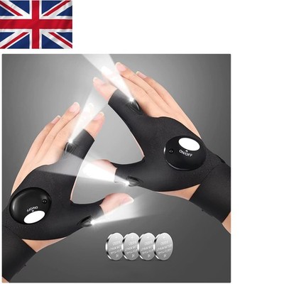 Bequeme fingerlose LED Handschuhe für Nachtangeln und Heimwerkeraufgaben - Geschenk für Ihn