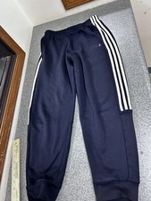 Adidas Track Pants Men s Medium Essential Classic 3 Stripes Fleece Black GK8821