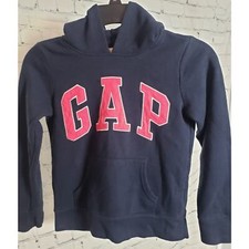 Gap Kids Girls Boys Pullover Navy Blue Hoodie Logo Size M