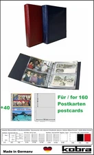 Postcard Album Red PK3 R KOBRA 40 Sleeves G172E For 160 Postcards