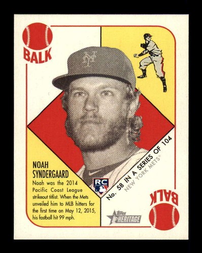 Noah Syndergaard [Mini Gold Back] #58 2015 Topps Heritage '51 Collection card