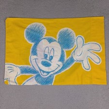 Vintage Disney Mickey Mouse Pillowcase Multicolor Made In USA