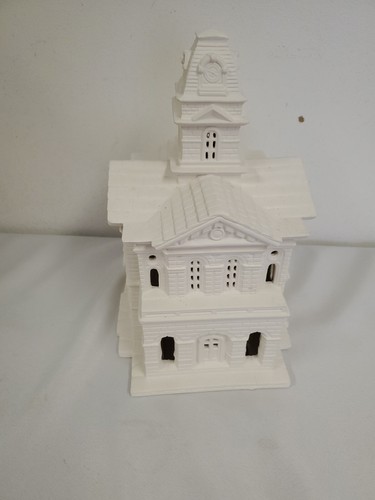 Torre de reloj de iglesia vintage de cerámica Bisque Byron moldes lista para pintar años 80 - Imagen 6 de 9