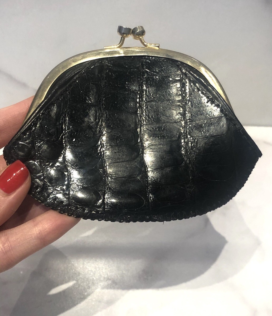 Vintage Black Crocodile Coin Case Wallet | eBay Vintage Black Crocodile Coin Case Wallet | eBay