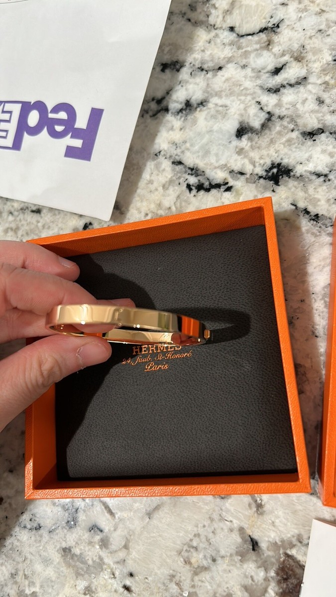 Hermès H d'ancre Bracelet in 18k Rose Gold 0.07 CTW | eBay