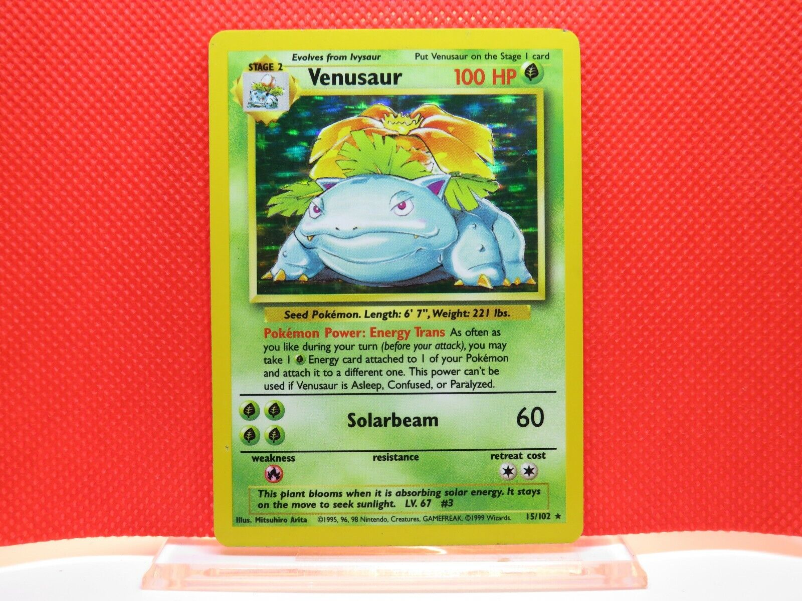 Venusaur 15/102 Holo - Base Set Unlimited RARE Vintage Pokemon Card WoTC Popularność, zapewnienie jakości