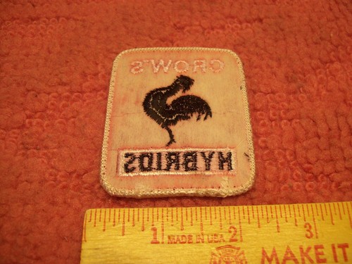 Vintage Crows Hybrids Sew On Patch Red, Black Rooster, NOS for Hat Cap Jacket... - Picture 3 of 3