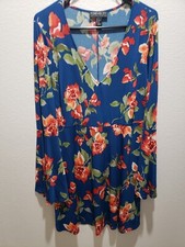 Forever 21 Floral Bell Sleeve Dress, Women's, Pre-owned, Size 1XL 