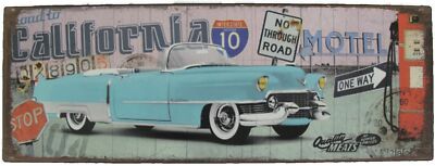 Blechschild ''California'' US-Car Oldtimer Buick Motel Interstate 13x36cm NEU