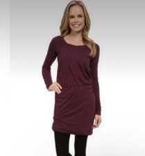 Toad & Co Allisa Long Sleeve Purple Outfox Dress Size Large Cotton And Tencel