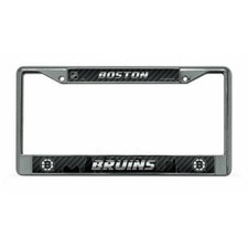 boston bruins nhl ice hockey team logo chrome license plate frame made in usa