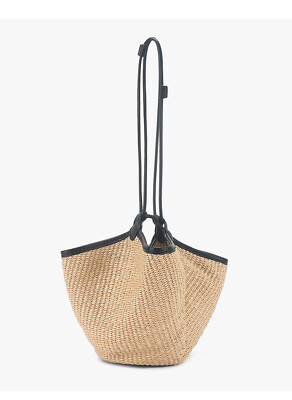 Vacation Versatile One Shoulder Handheld Water Bucket Straw Bag