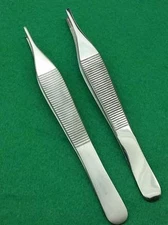 SET OF 2 ASSORTED ADSON TISSUE + ADSON BROWN FORCEPS 4.75" SURGICAL INSTRUMENTS