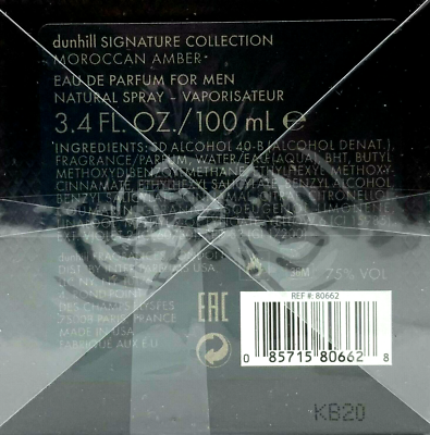 DUNHILL SIGNATURE COLLECTION MOROCCAN AMBER Eau De Parfum FOR MEN