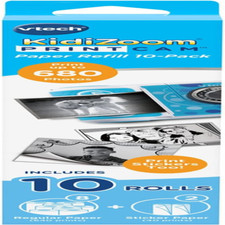 Kidizoom Printcam Paper Refill 10-Pack, White with 8 Regular Paper Rolls, 2 Adhe