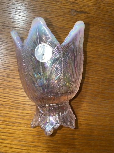 Fenton Two Way Votive Candle Holder Dusty Rose Light Pink Art Glass