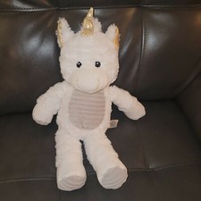 Spark Create Imagine Plush White Gray Unicorn Rattle Crinkle Toy Lovey