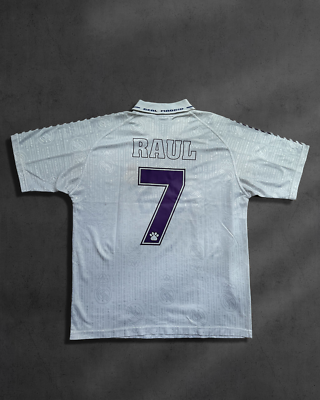 1996/97 RAUL #7 Real Madrid KELME Home Vintage Soccer Jersey (L