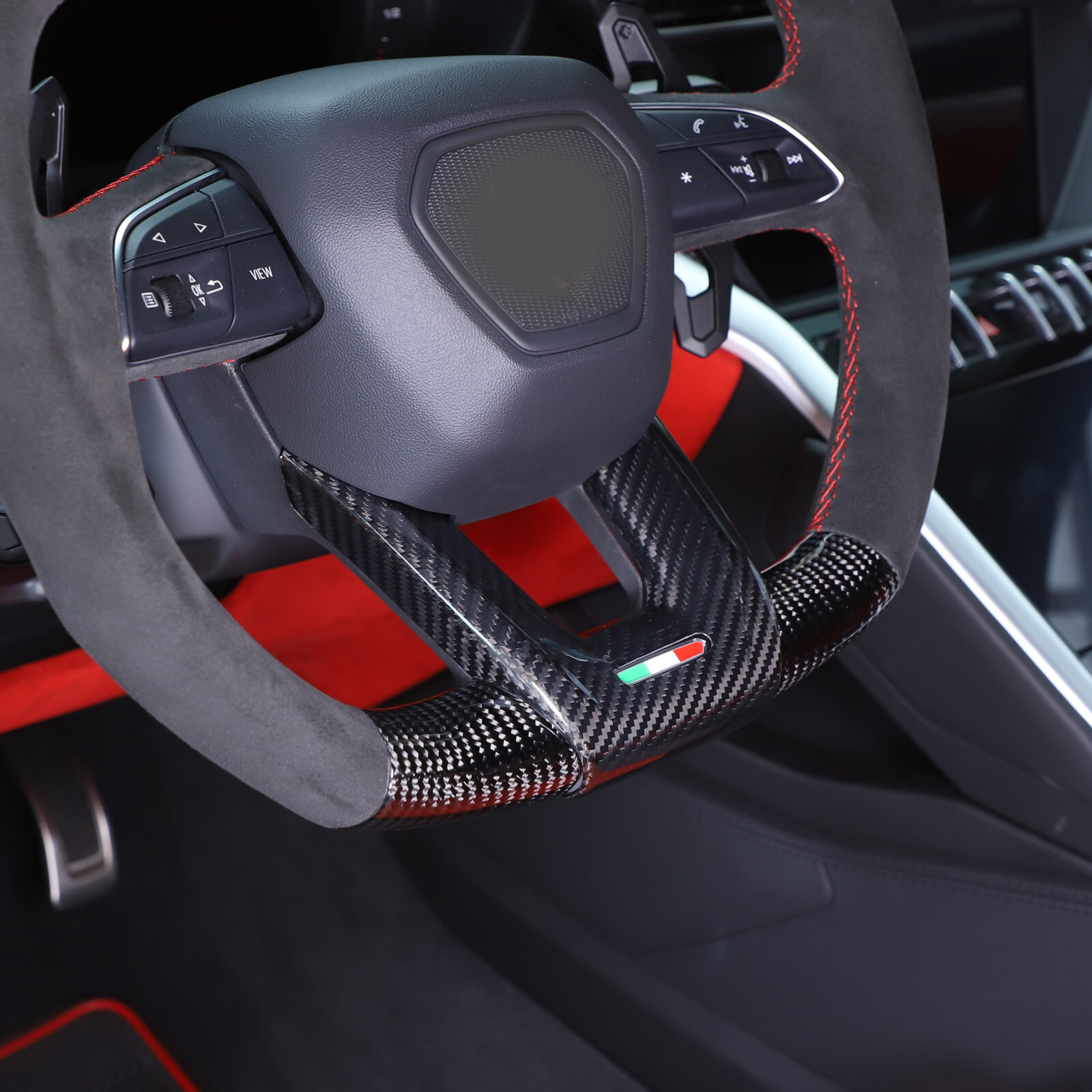 Real Carbon Fiber Steering Wheel U-shaped Trim For Lamborghini URUS 18-23 US