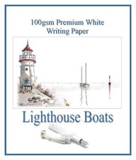 Lighthouse Boats Letter writing paper, A5 100gsm Premium White, Lined or unlined