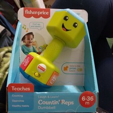 Fisher Price Dumbbell Countin Reps Rattler And Plays Music Laugh And Learn
