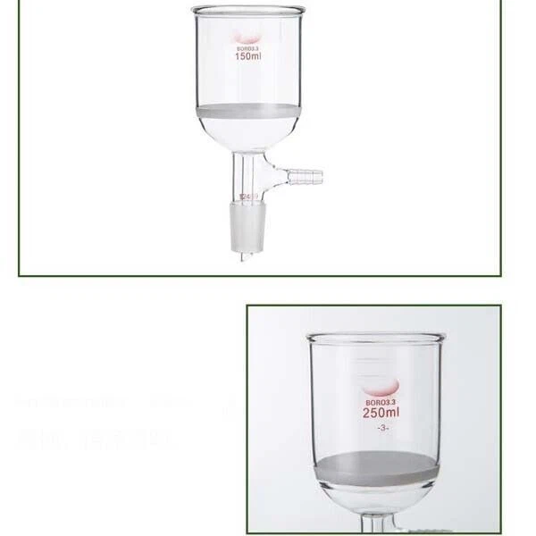 Filter Chemistry Bottle 30-500ml Buchner Laboratory glassware funnel G3 porous - Image 3 of 4