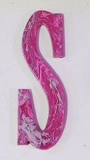 Unique Handpainted 4" Wood Letter "S"