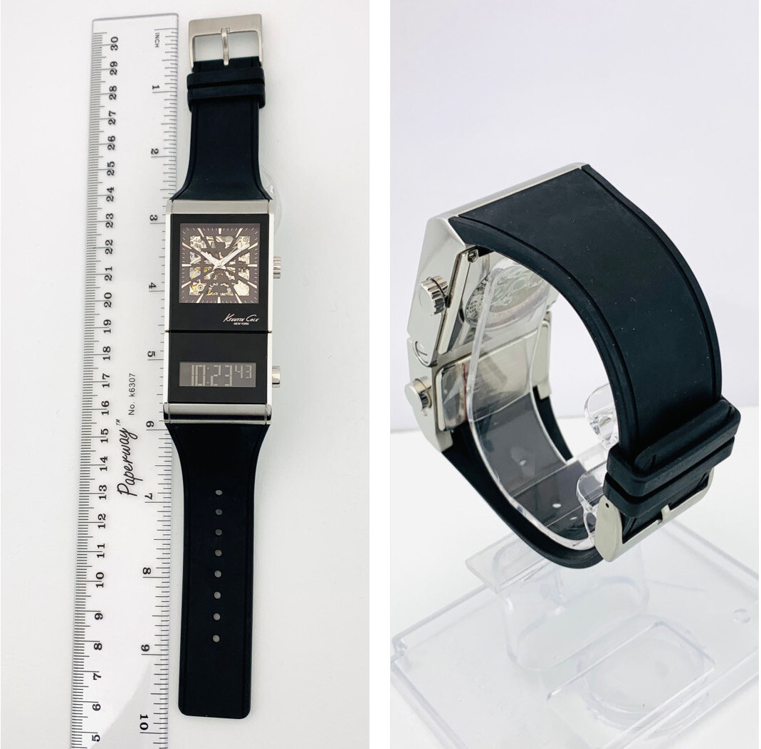 Kenneth Cole KC1749 Digi-Tech Dual Time Zone Automatic Skeleton