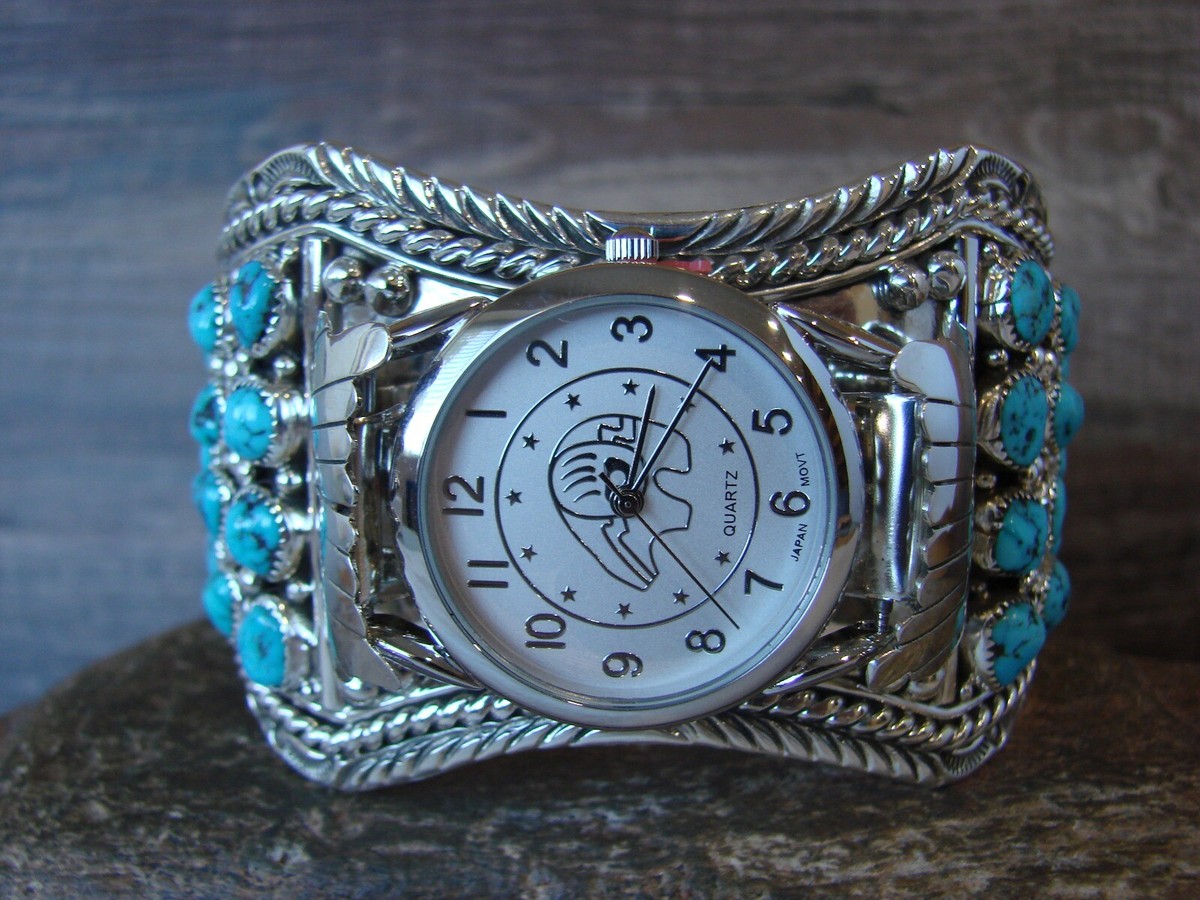 Traditional Navajo Indian Sterling Silver & Turquoise 