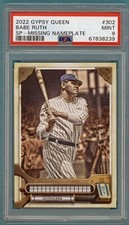 2022 Topps Gypsy Queen Babe Ruth Missing Nameplate #302 PSA 9! POP 3! Yankees!