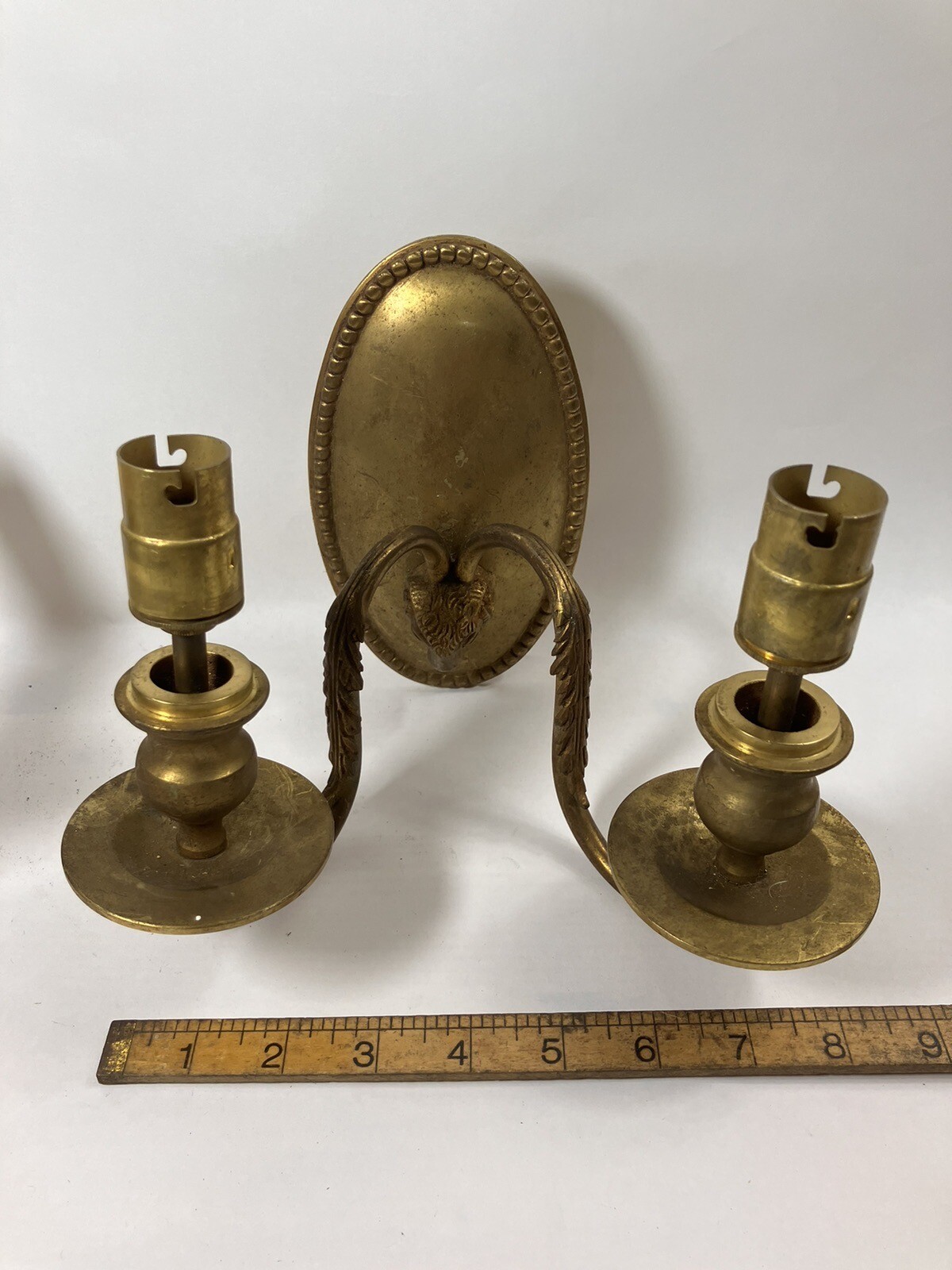 A Pair Of Antique Brass Wall Lights eBay