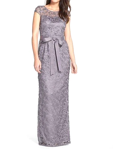 Adrianna Papell Cap Sleeve Love Story Collection Long Lace Dress Size 2 - Image 4 of 4